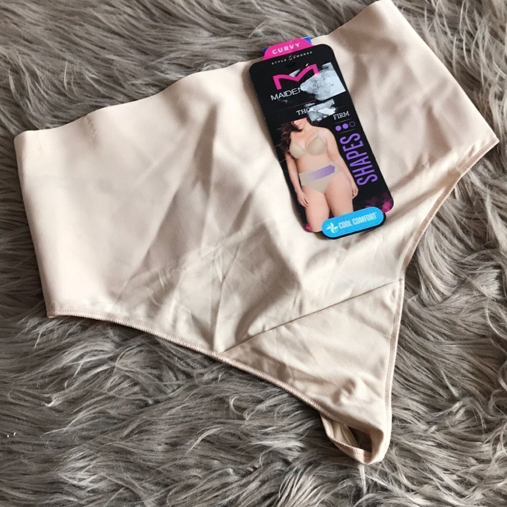 Maidenform tummy shaper thong panty nude 1X